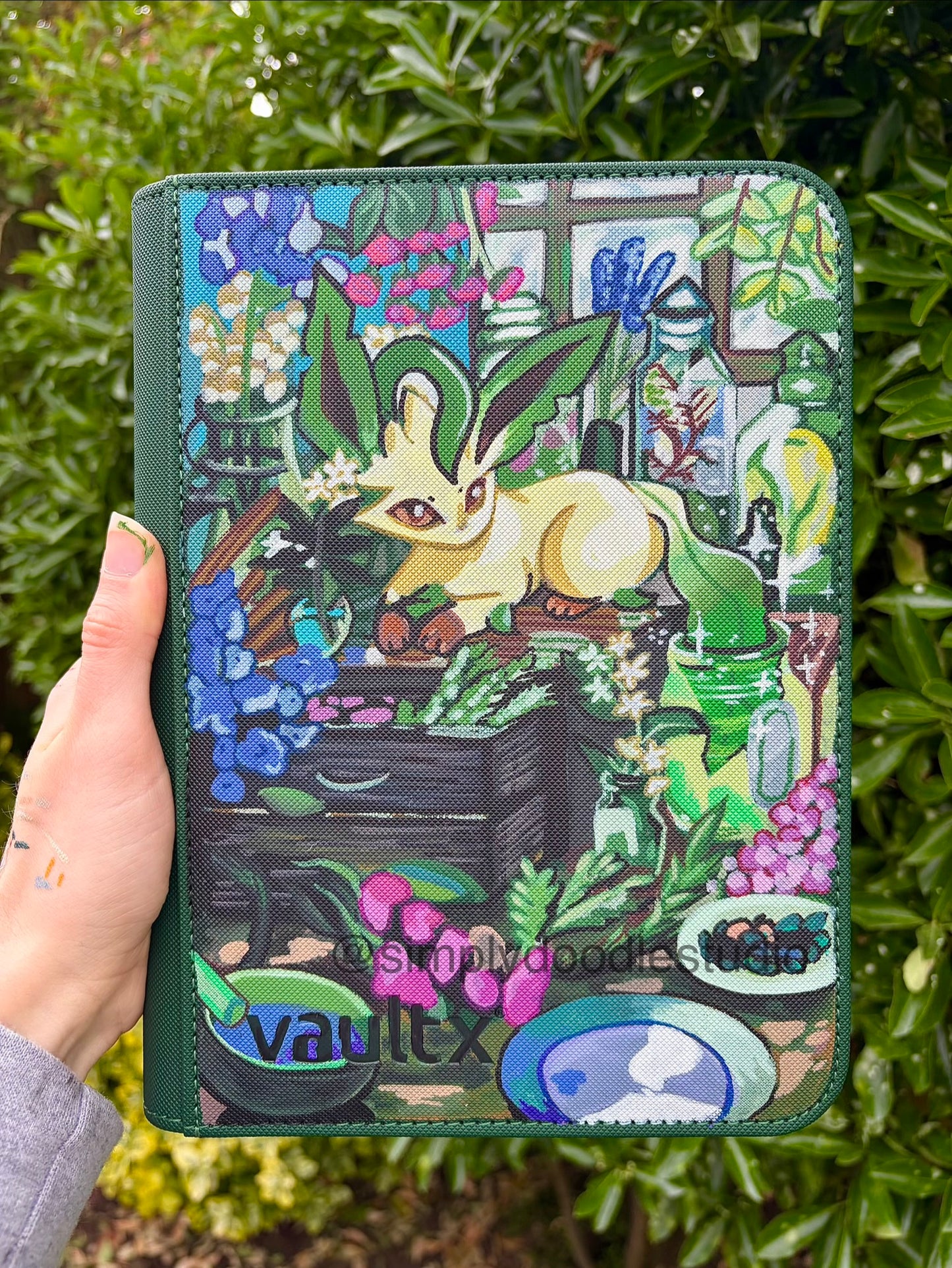 Hand Painted 4 Pocket Purple Binder