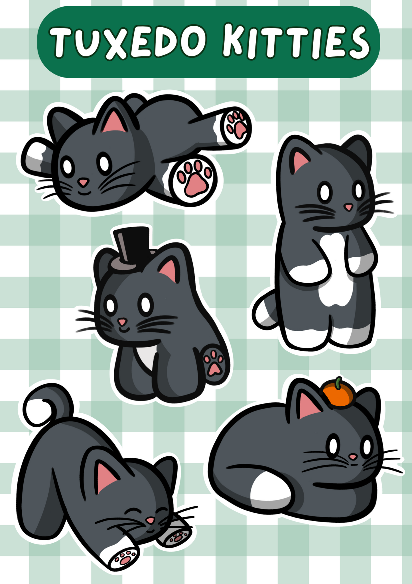 Tuxedo Kitties Matte Sticker Sheet