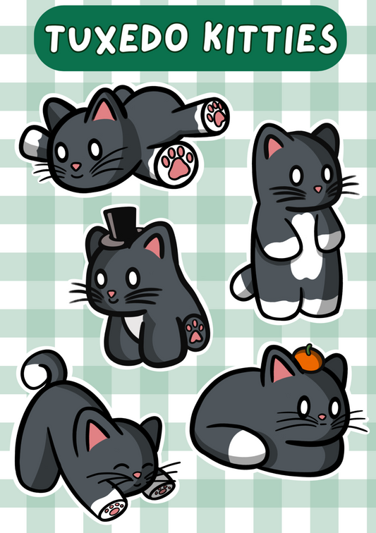 Tuxedo Kitties Sticker Sheet